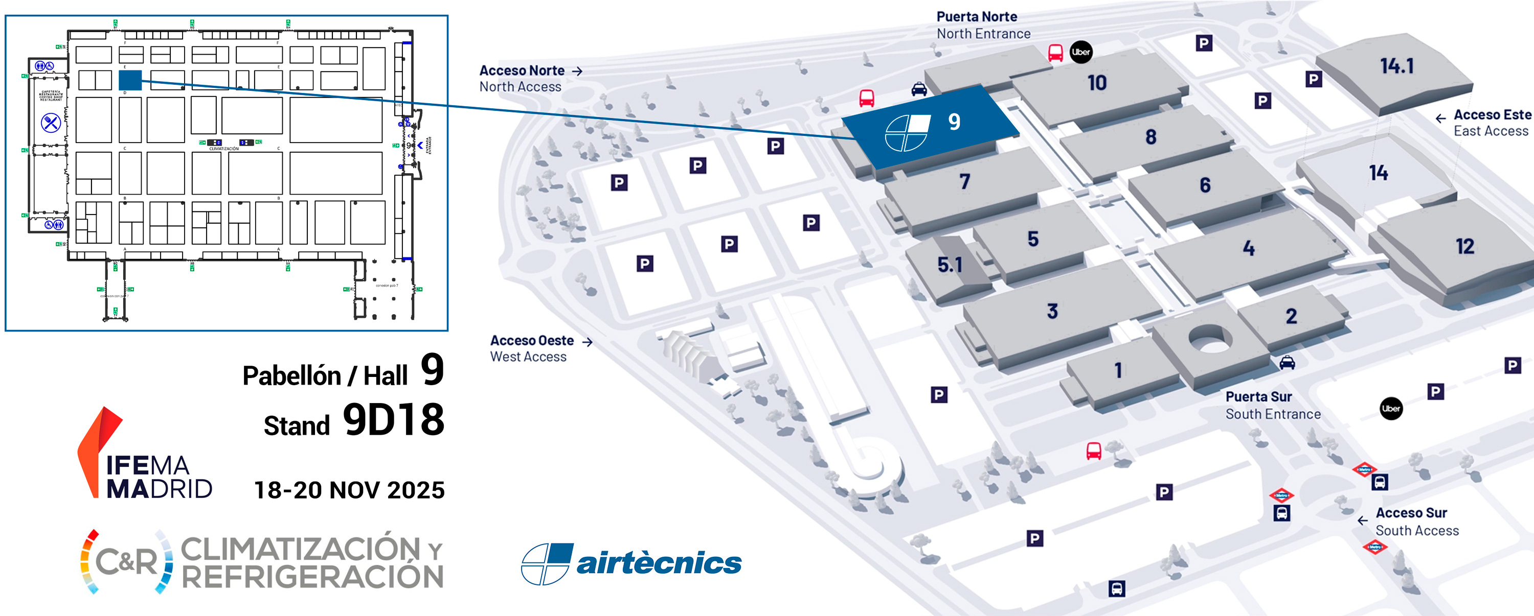Mapa de localització estand Airtècnics fira CyR IFEMA 2025
